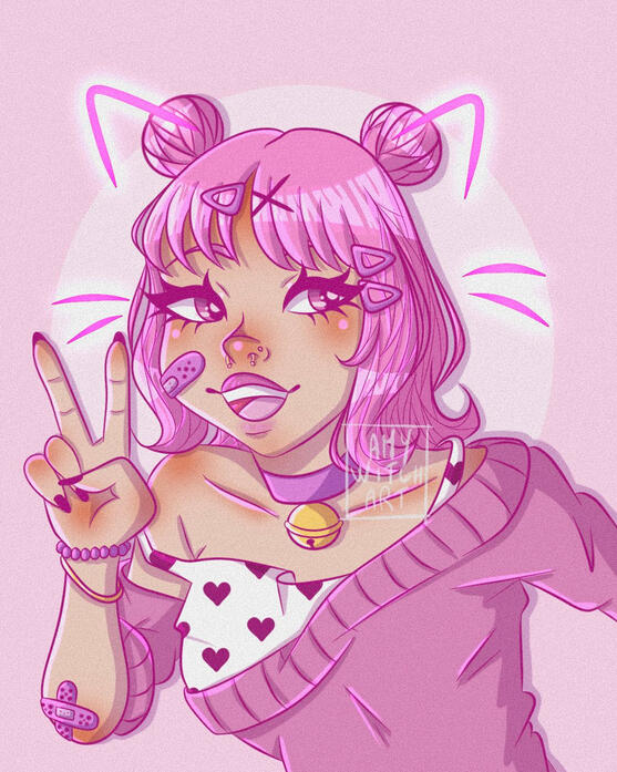 Pink Cat Girl